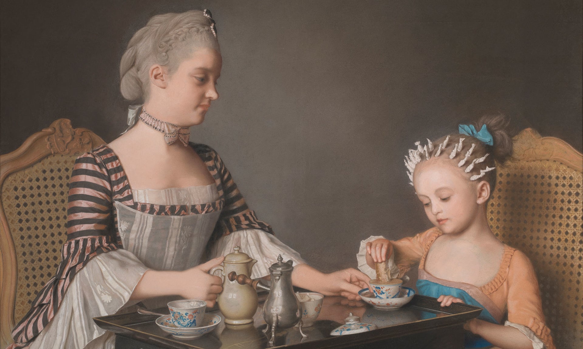 Jean-Étienne Liotard – Lavergne Family Breakfast, Delicious Pastel Painting